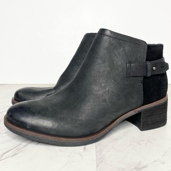 New! Korks Sonya Black Leather Bootie 6M - Picture 1 of 14